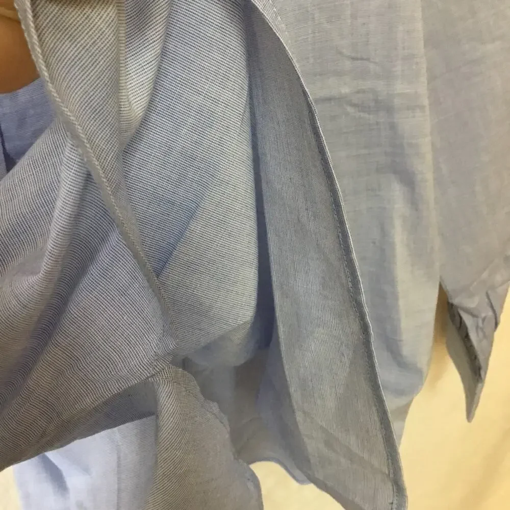 Loft Blue Pintucked Pleated Tunic Shirt - Picture 9 of 11